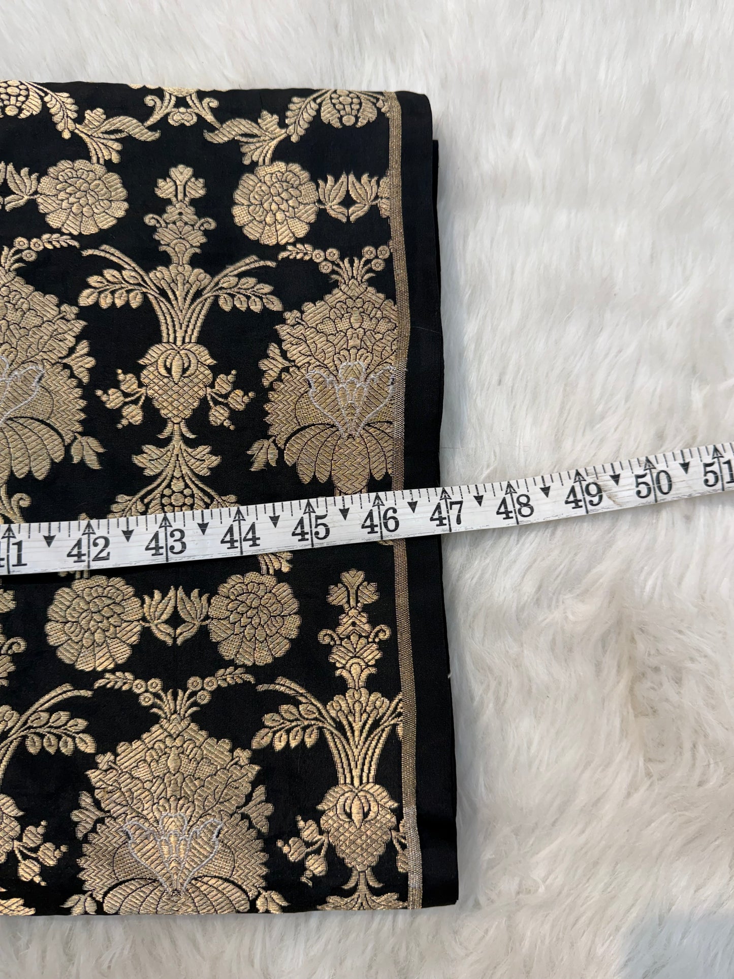 Pure Banarasi Brocade Black Colour Fabrics