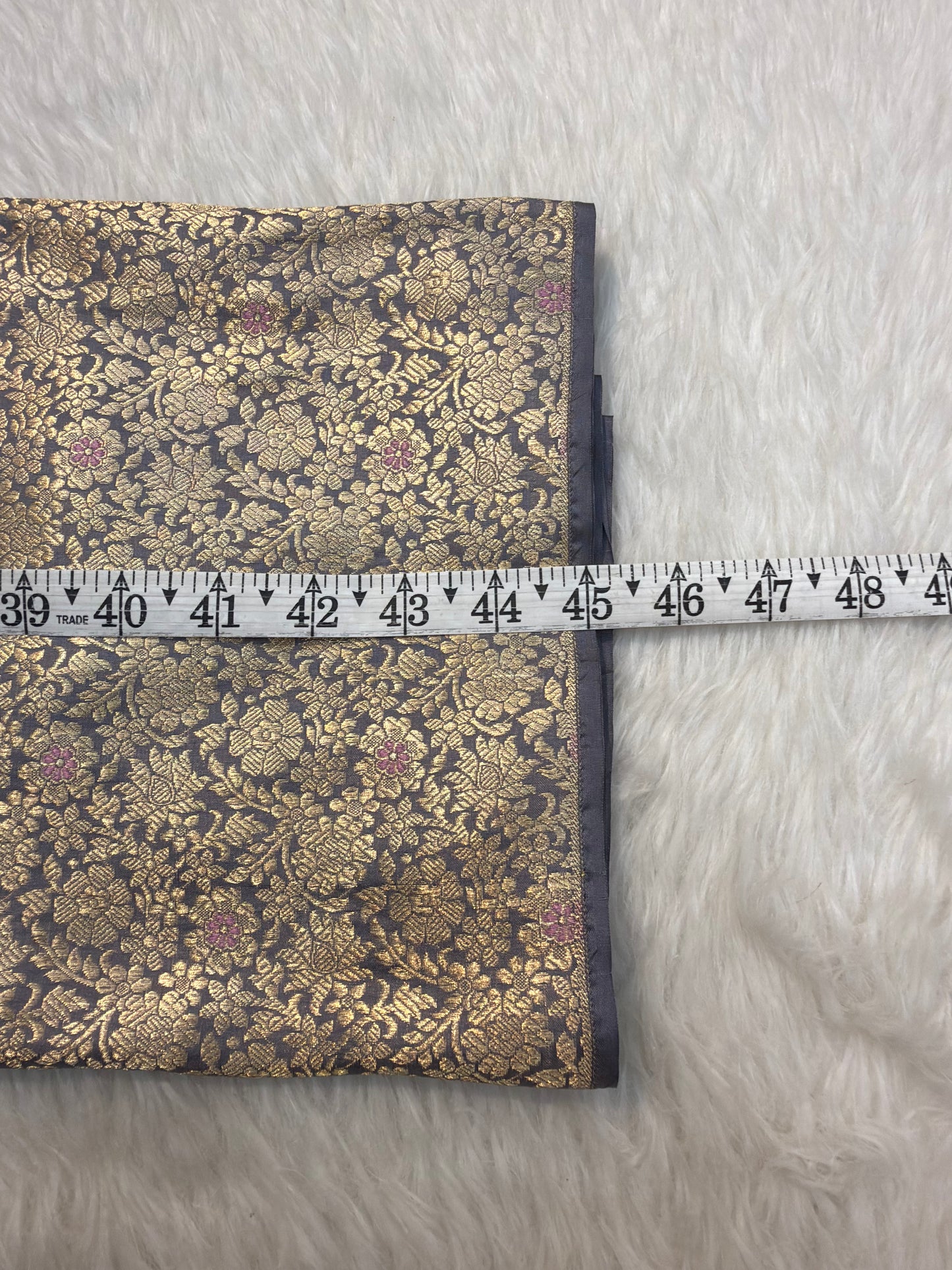 Pure Banarasi Brocade Gray Colour Fabrics