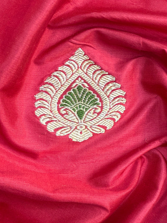 Handwoven Mahroon Color Katan Silk Fabrics