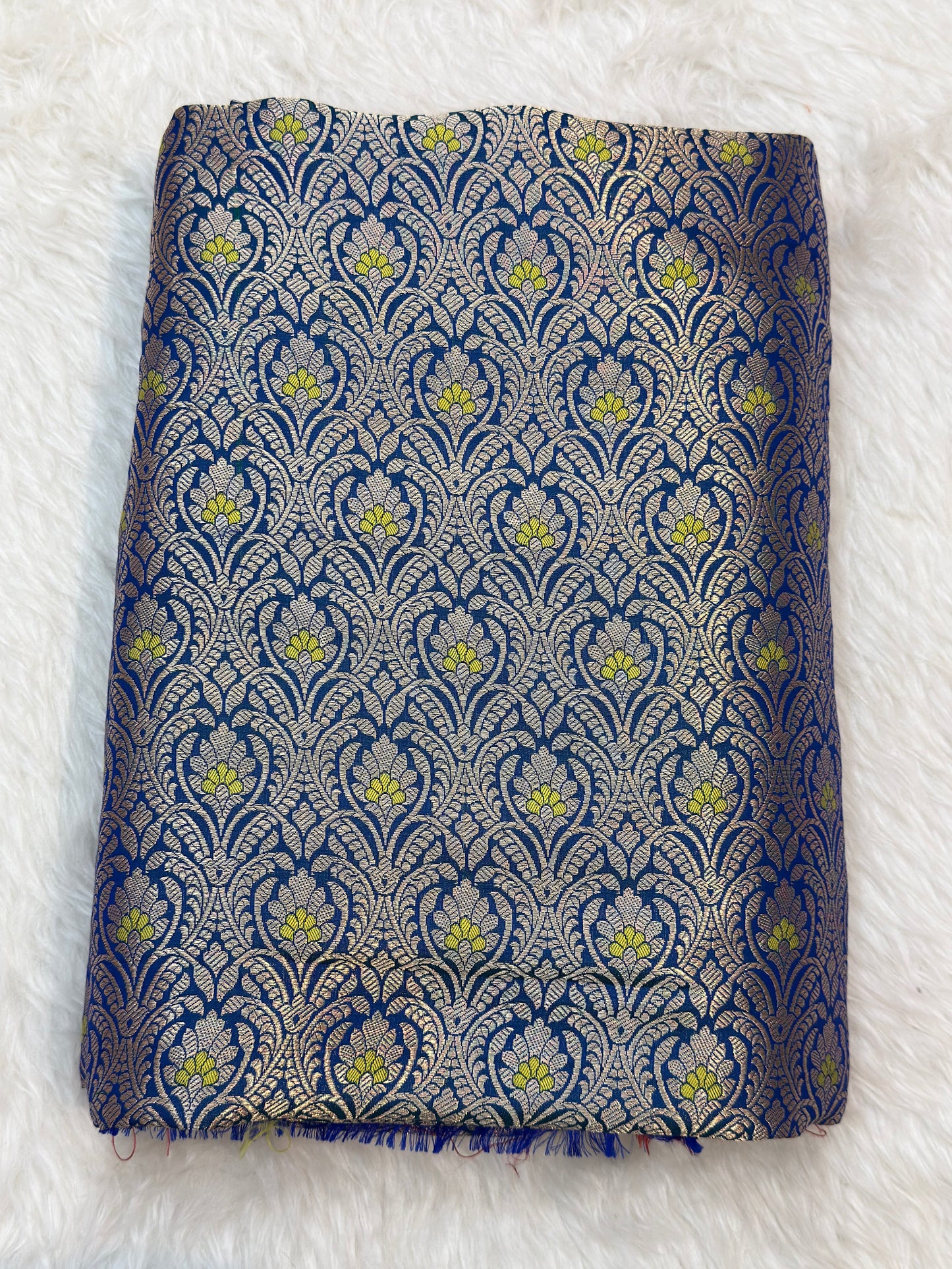 Pure Banarasi Brocade Royal Blue Colour Fabrics