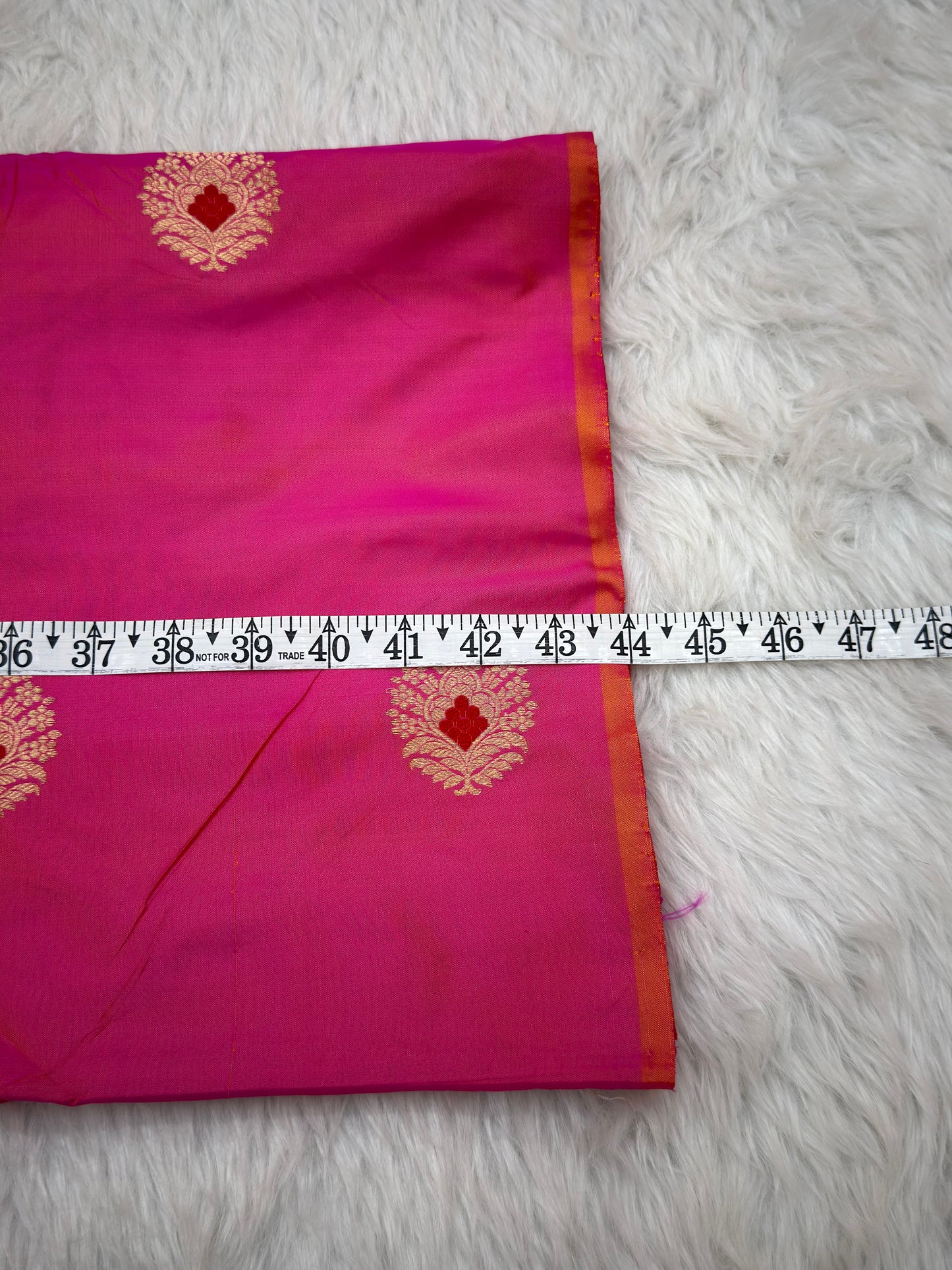 Handwoven Fuchia Pink Colour Katan Silk Fabrics