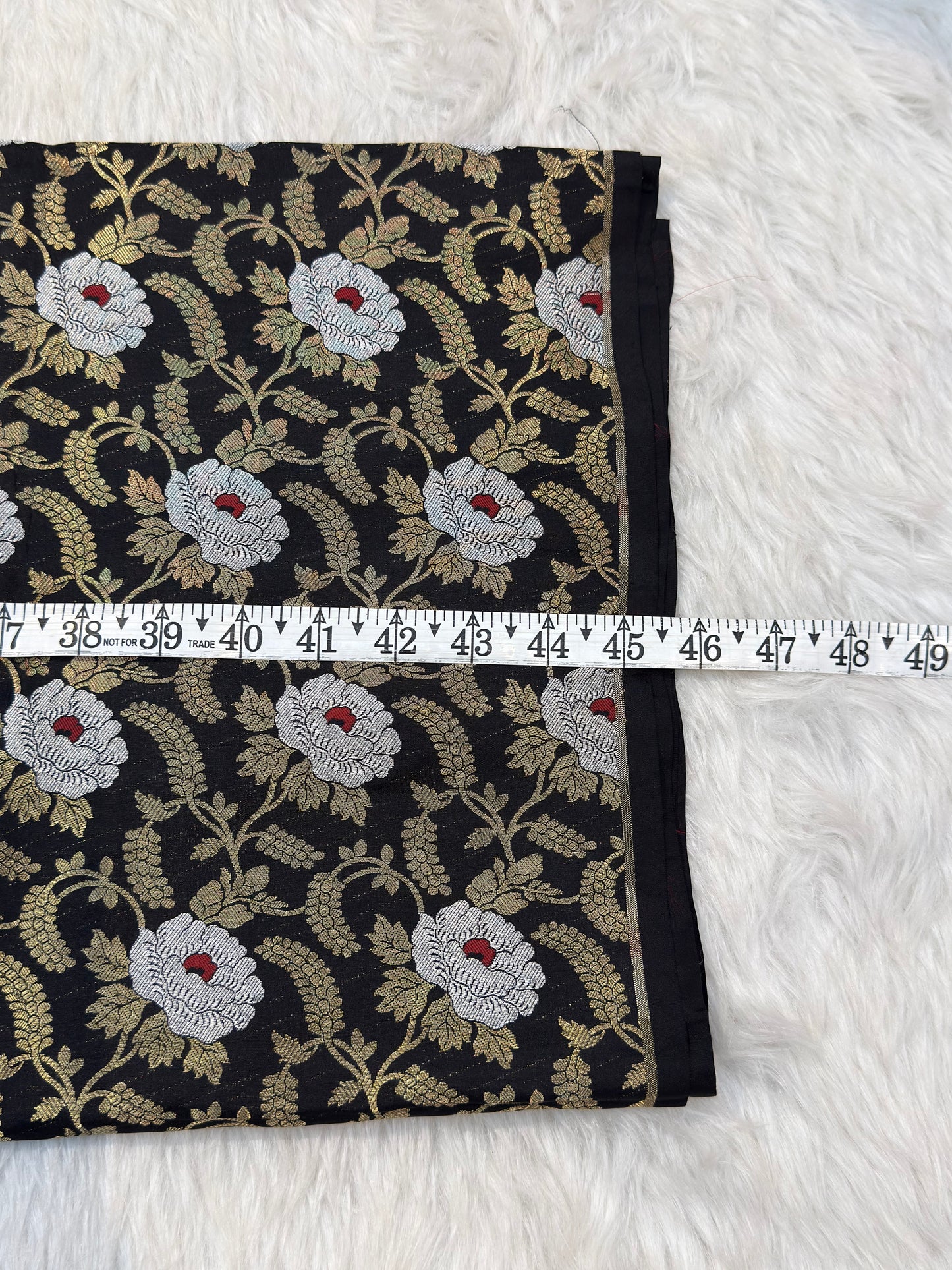 Pure Banarasi Brocade Black Color Fabrics