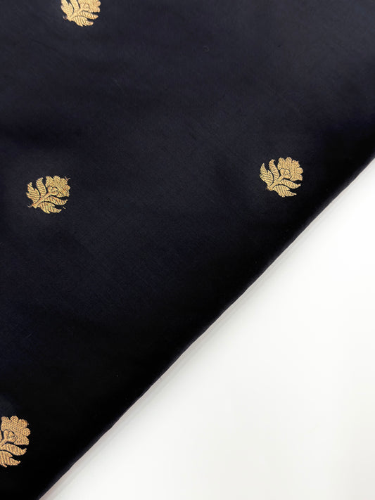 Handwoven Black Colour Katan Silk Suit Set