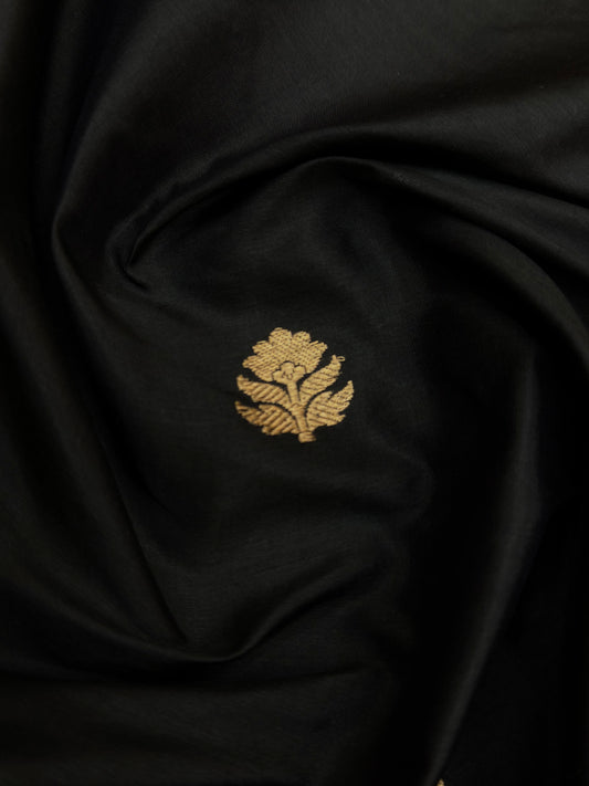 Handwoven Black Colour Katan Silk Suit Set