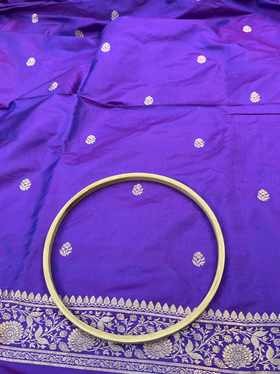 Handwoven Purple Colour Katan Silk Suit Set