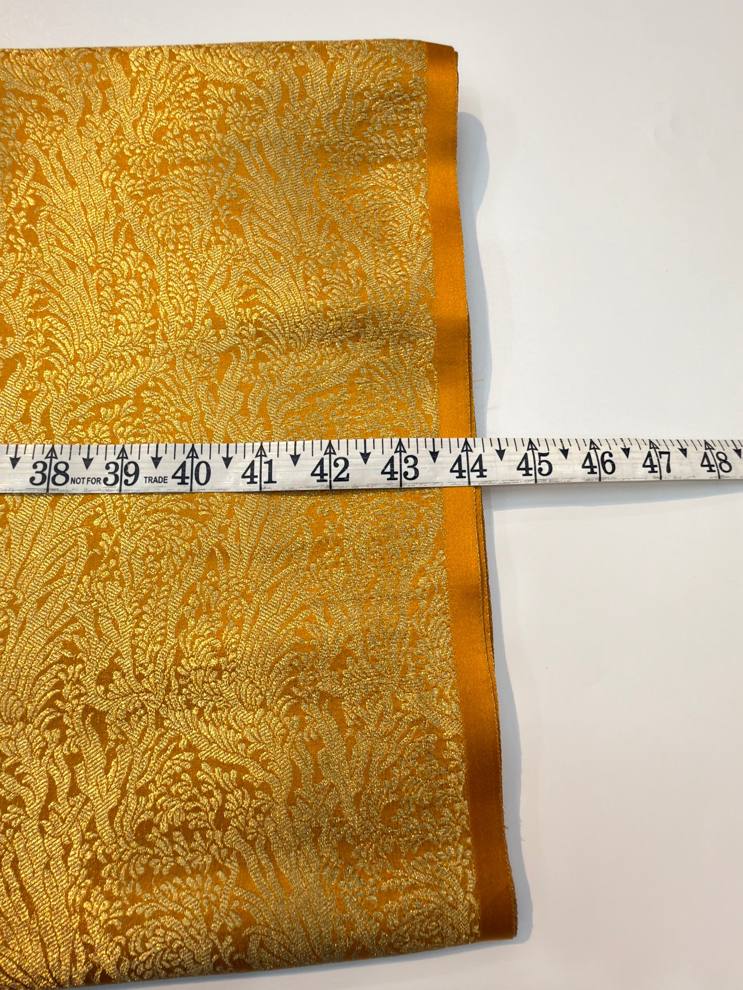 Yellow Colour Blended Brocade Fabrics