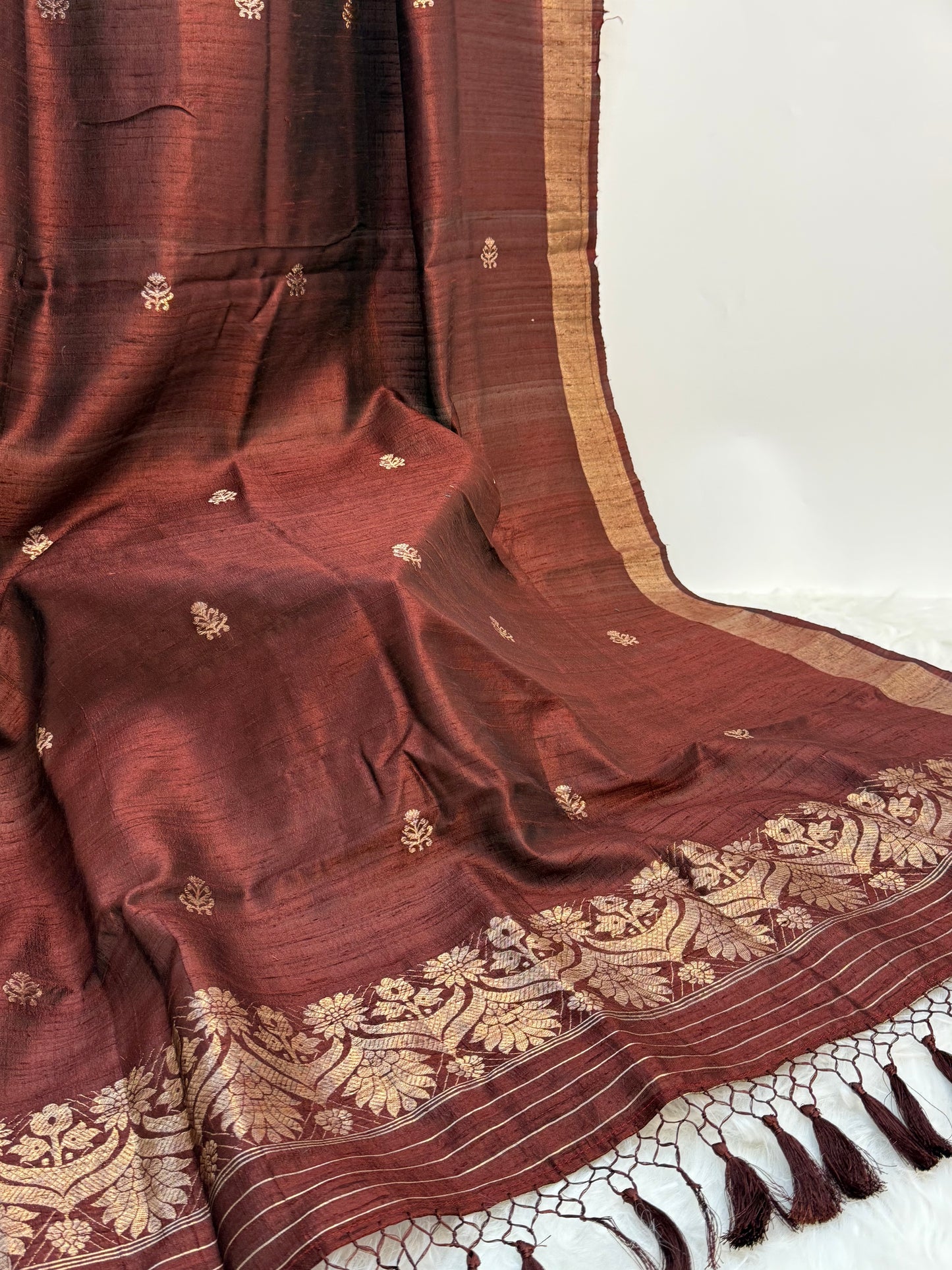 HANDWOVEN COLA COLOR RAW SILK DUPATTA