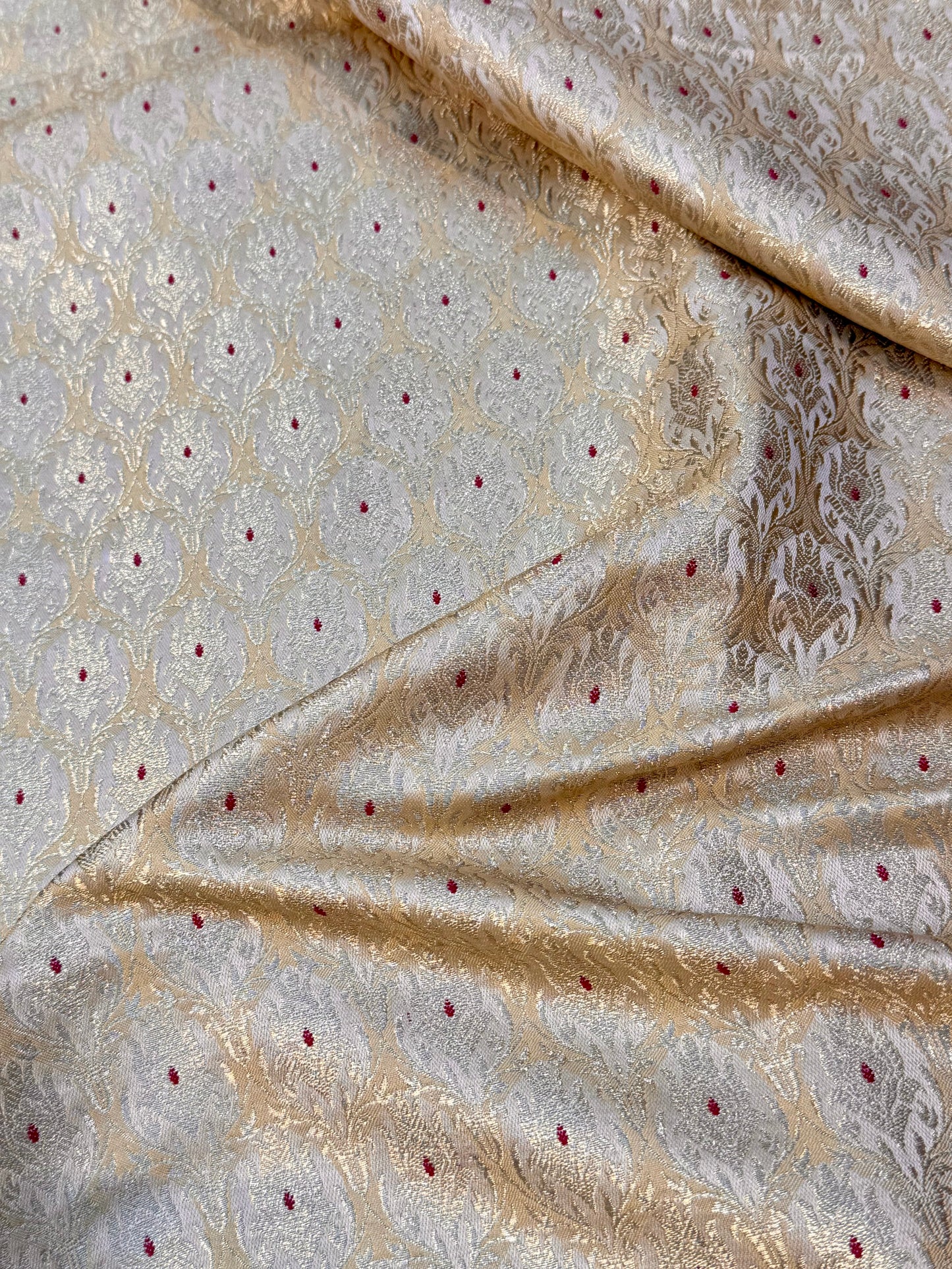 Beigh Color Blended Brocade Fabric