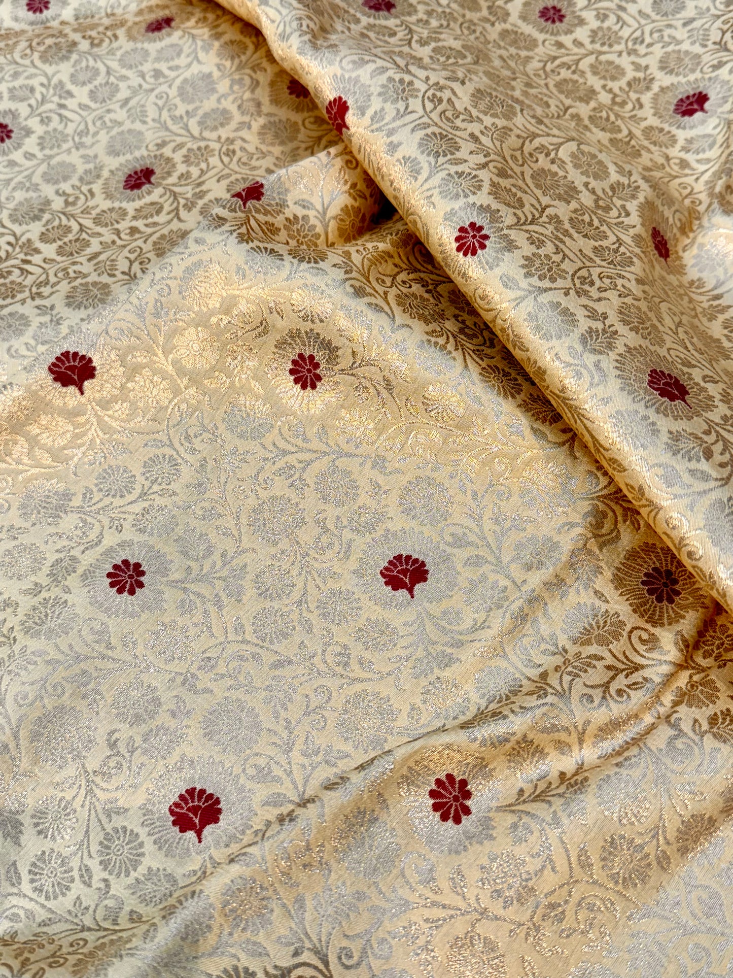 Tusser Color Blended Brocade Fabric