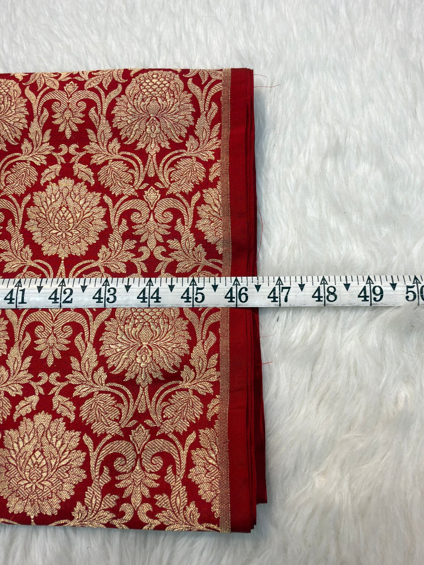 Pure Banarasi Brocade Red Colour Fabrics