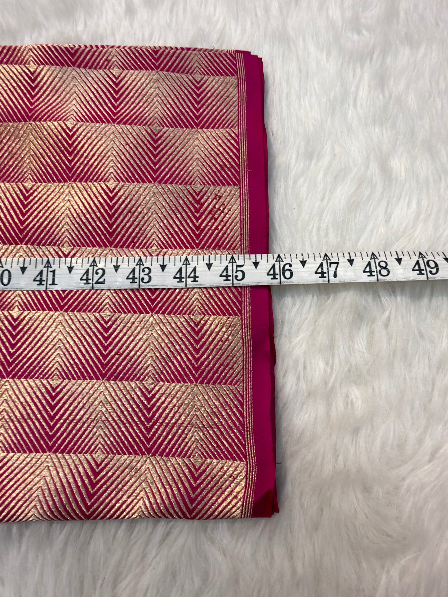 Pure Banarasi Brocade Rani Pink Colour Fabrics