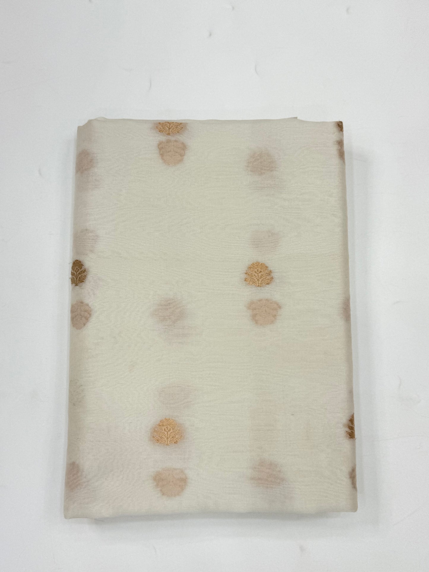 Handwoven White Colour Organza Silk Fabrics