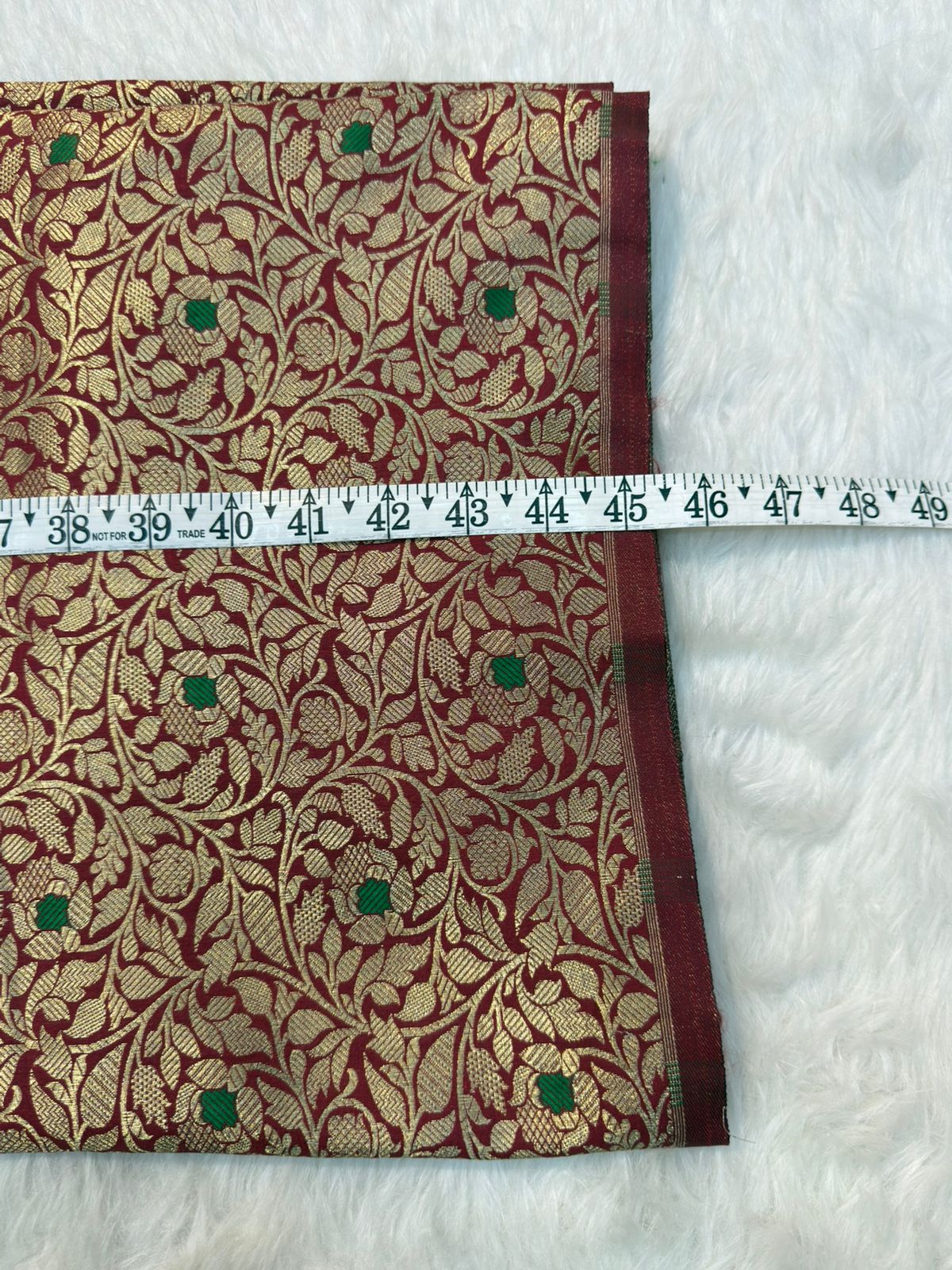 Red Colour Blended Brocade Fabrics