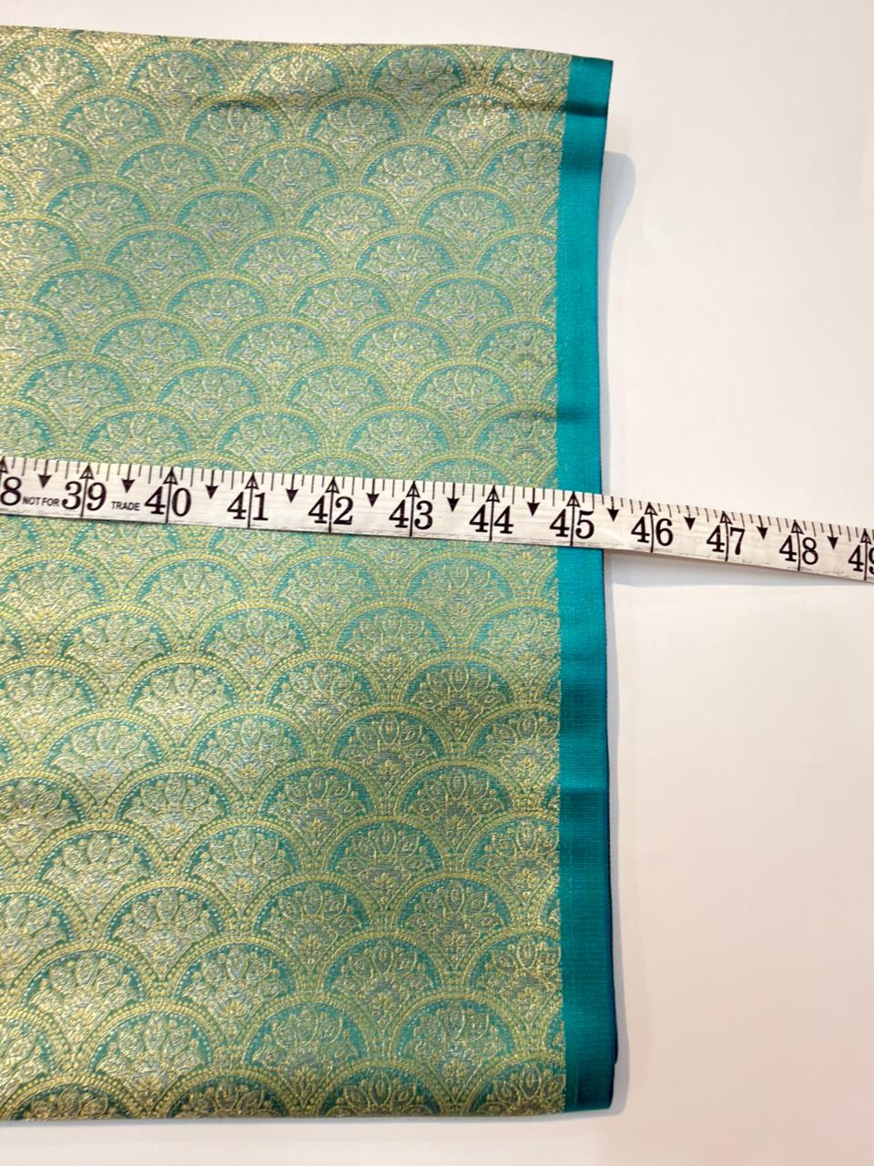 Sky Blue Colour Blended Brocade Fabrics