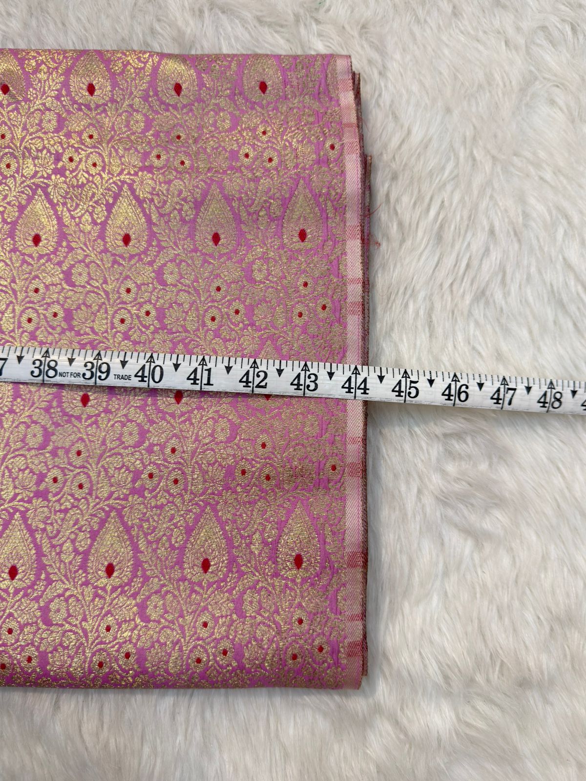 Baby Pink Colour Blended Brocade Fabrics