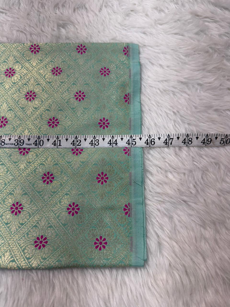 Sea Green Colour Blended Brocade Fabrics