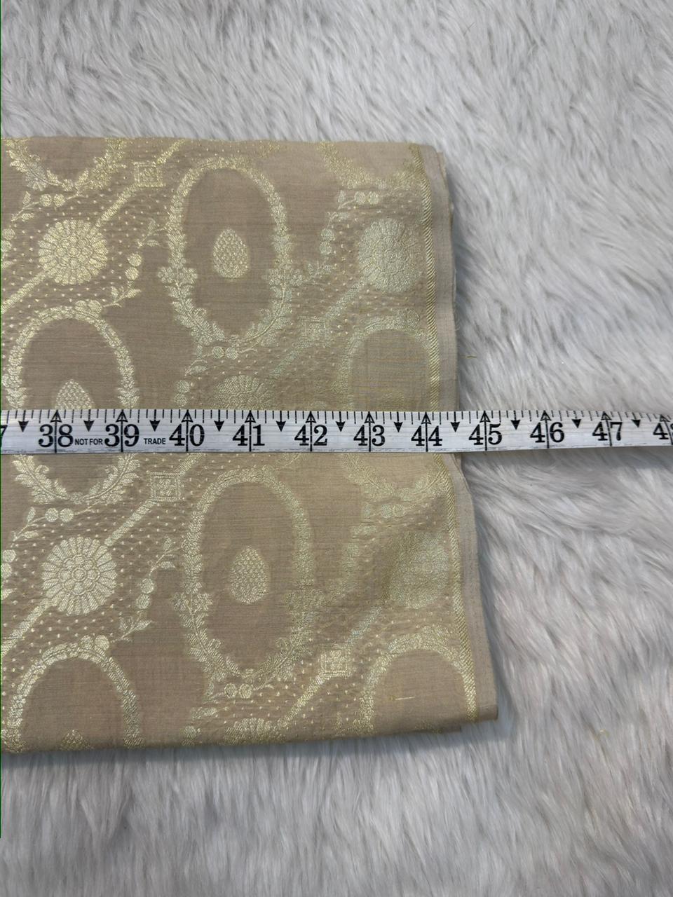 Beige Colour Pure Munga Silk Fabrics