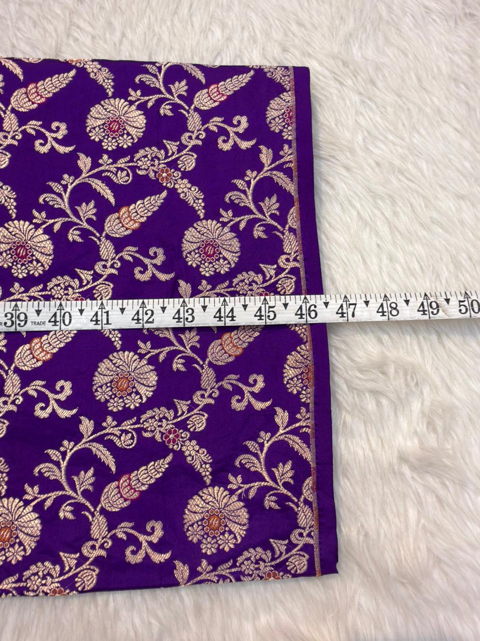Pure Banarasi Brocade Puurple Colour Fabrics