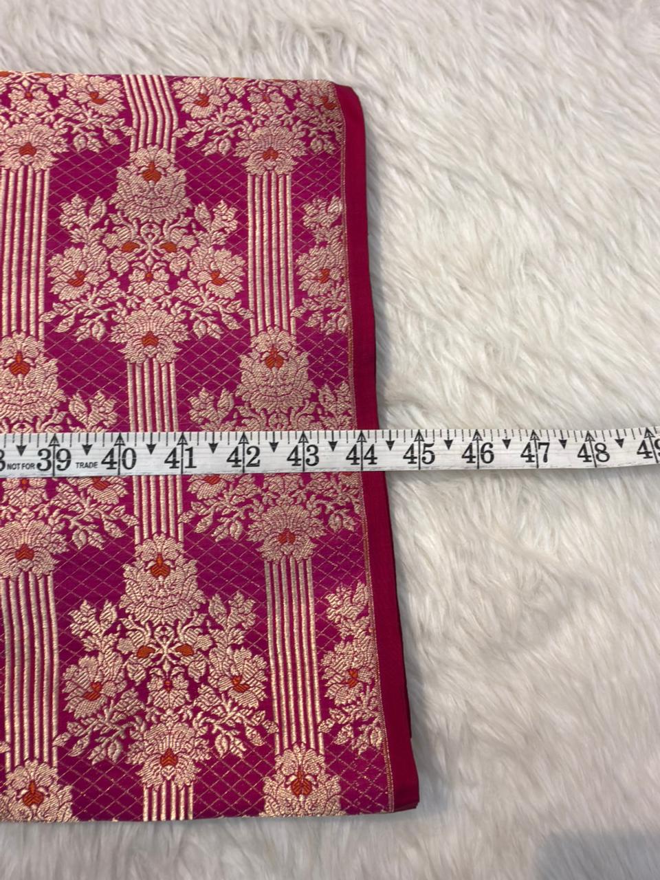 Pure Banarasi Brocade Rani Pink Colour Fabrics