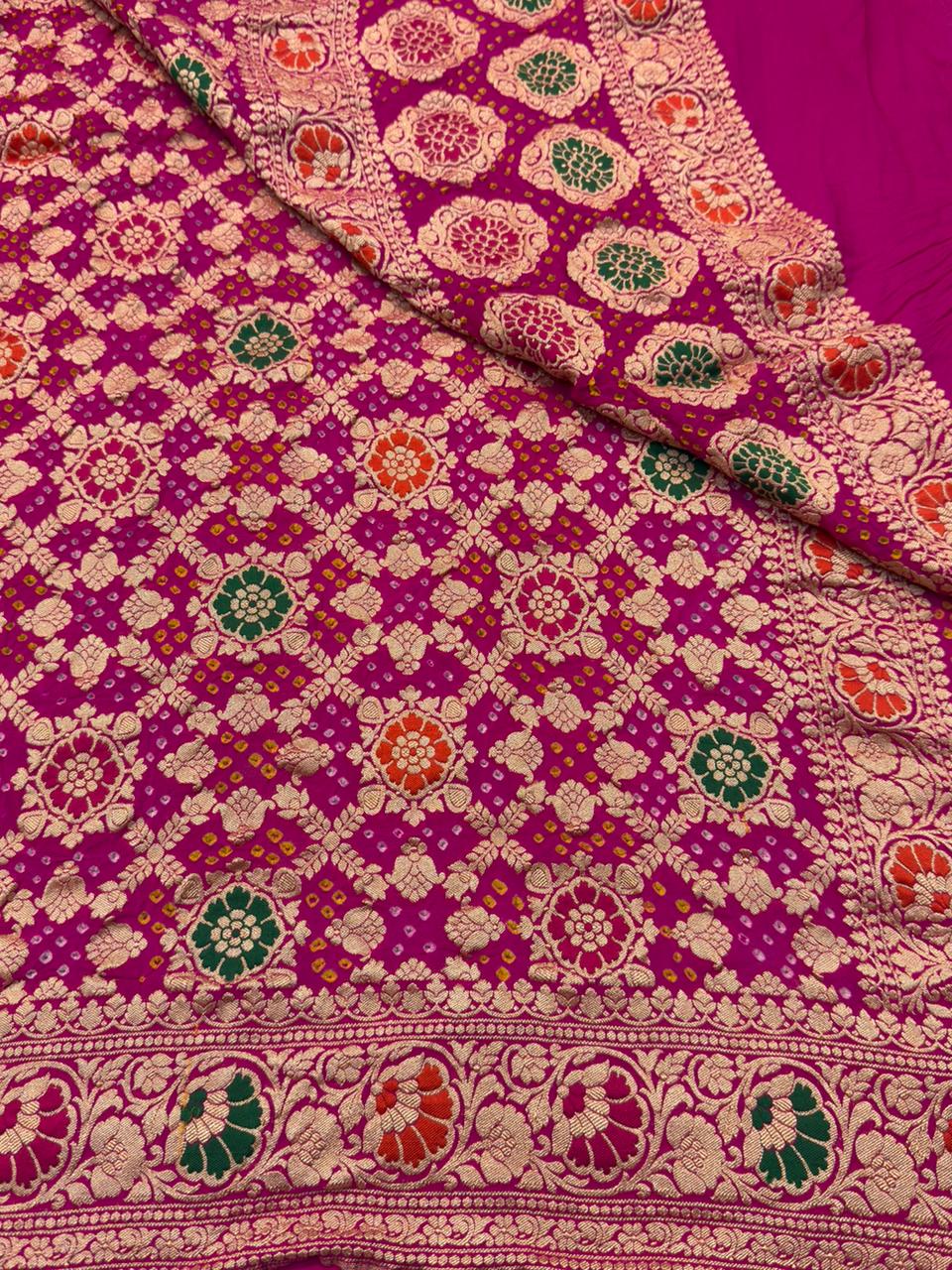 Rani Pink Colour Chiffon Dupatta