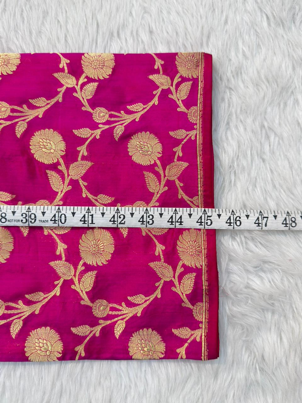 Handwoven Rani Pink Colour Katan Silk Fabrics