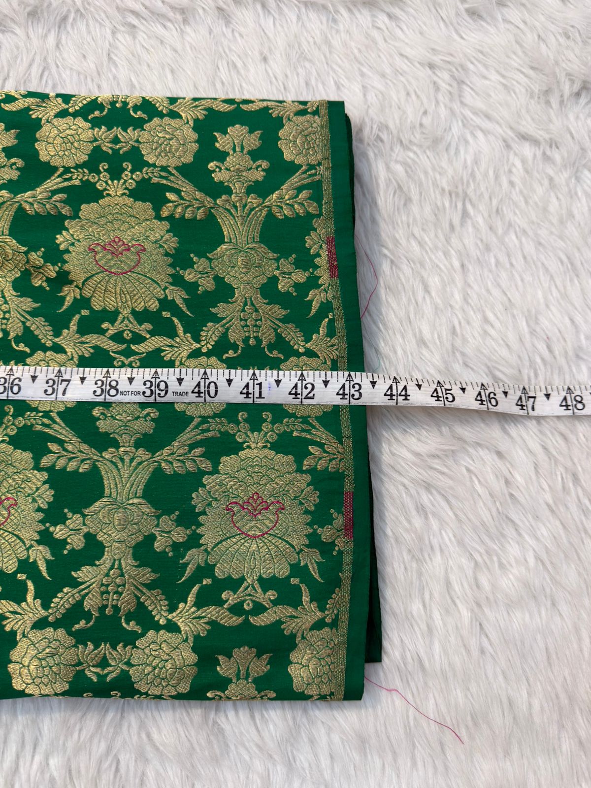 Pure Banarasi Brocade Emerald Green Colour Fabrics