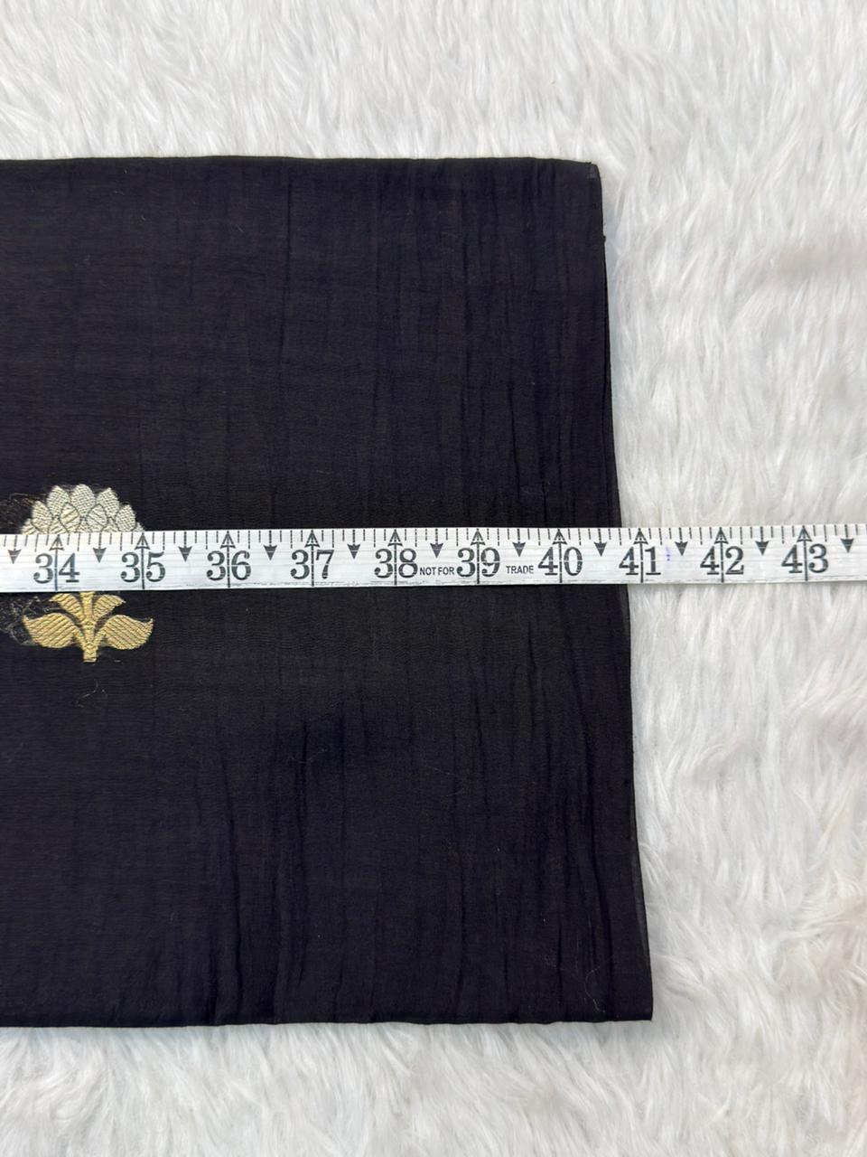 Black Colour Cotton Silk Fabrics