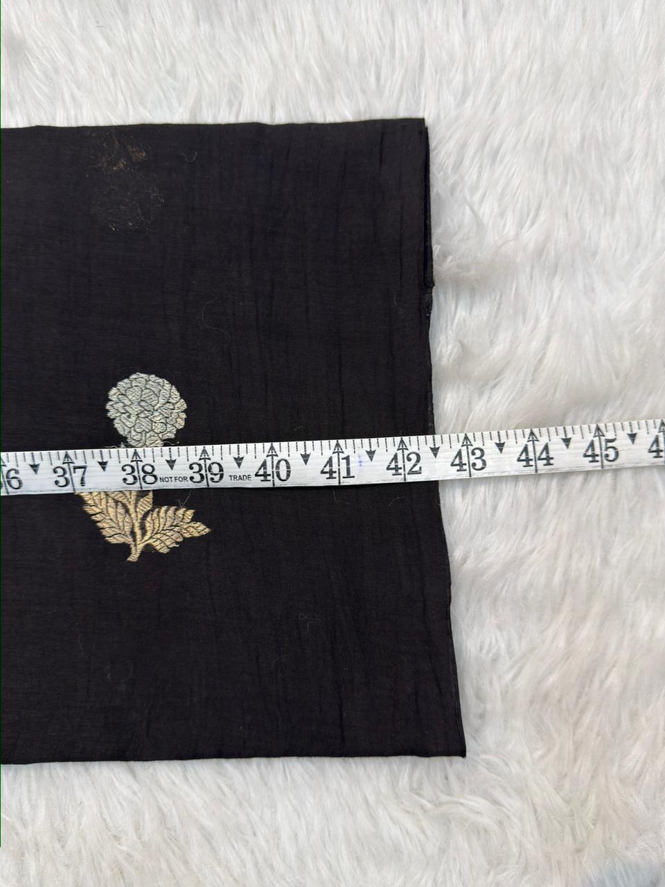 Black Colour Cotton Silk Fabrics