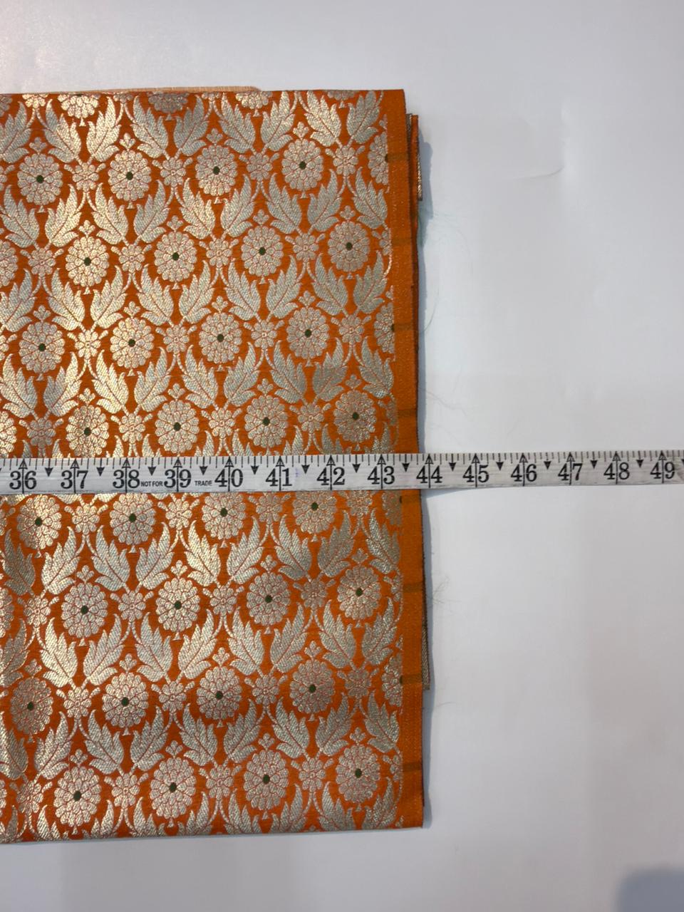 Orange Colour Blended Brocade Fabrics