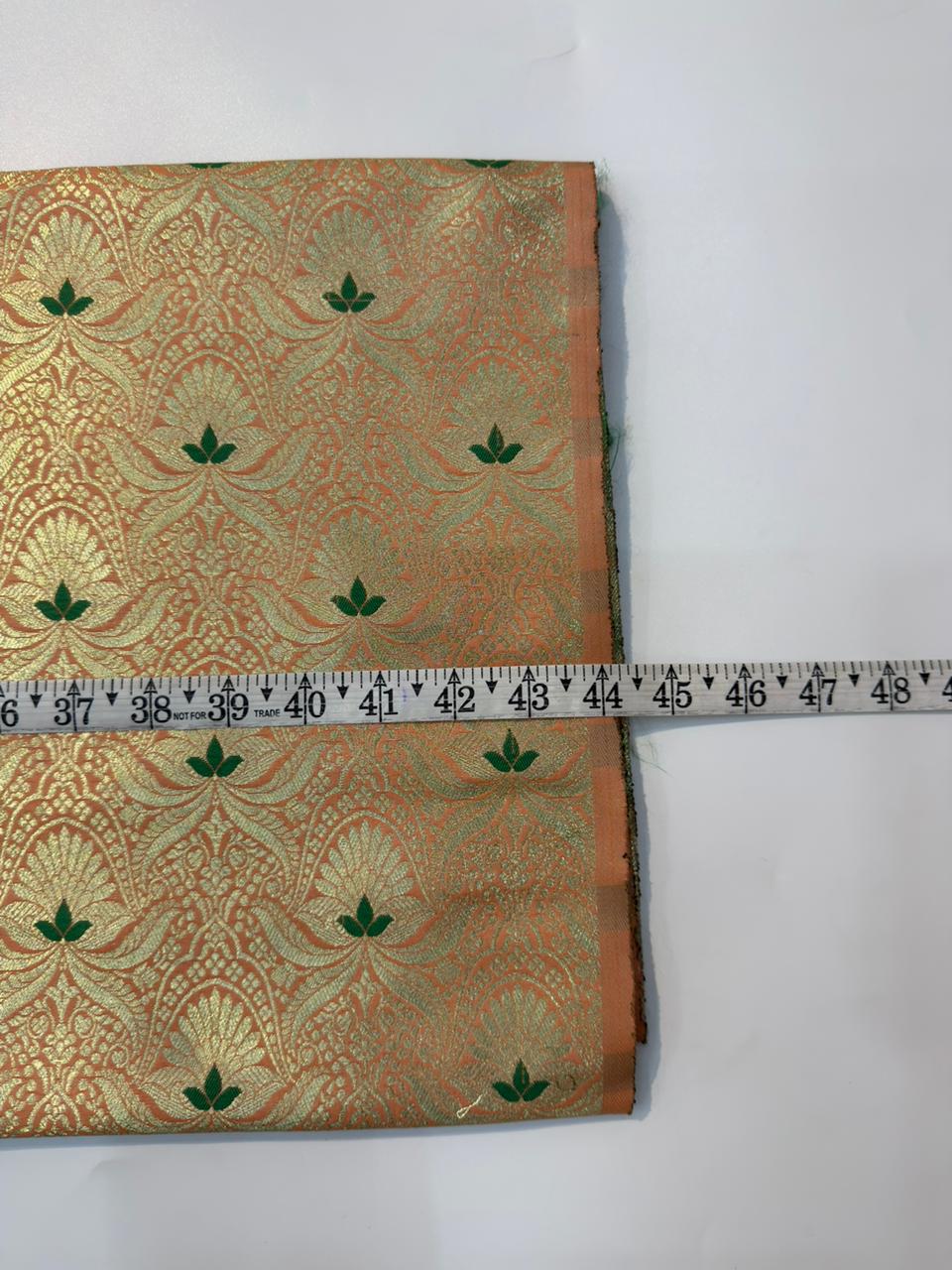 Orange Peach Colour Blended Brocade Fabrics