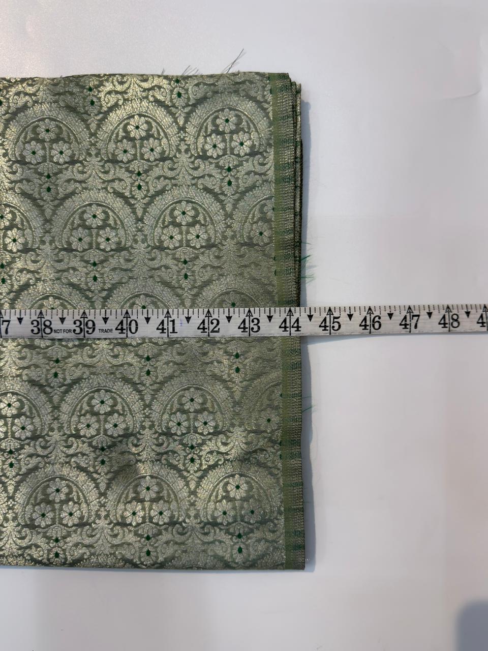 Sage Green Colour Blended Brocade Fabrics