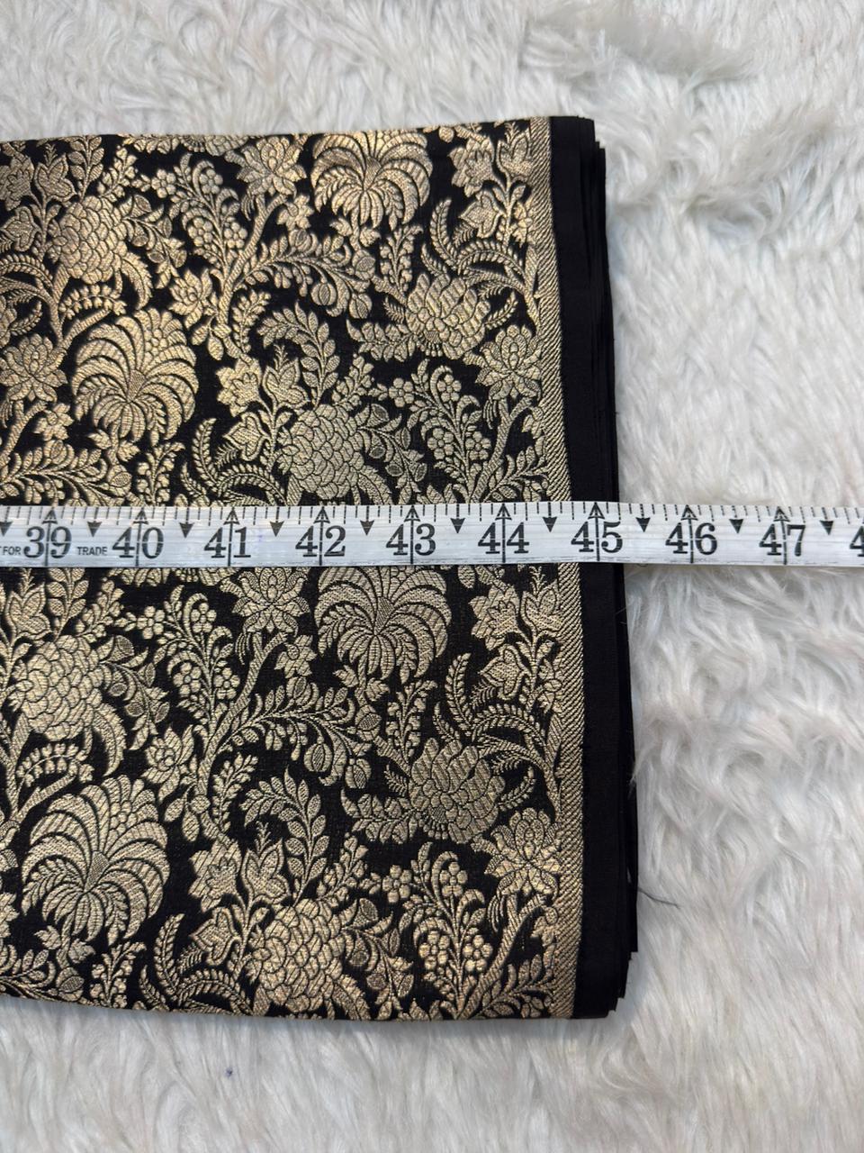 Pure Banarasi Brocade Black Colour Fabrics