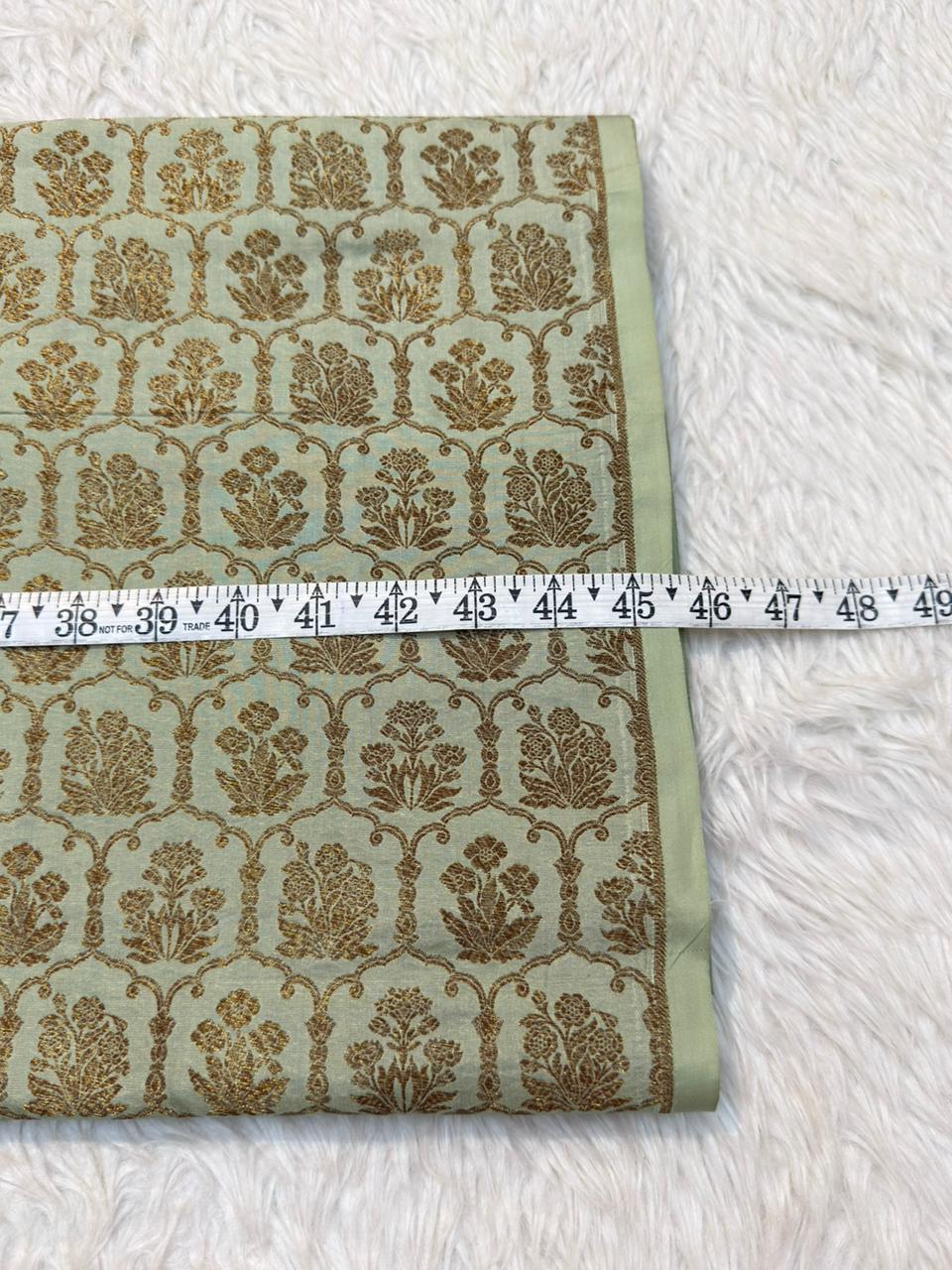 Pure Banarasi Brocade Ivory Colour Fabrics