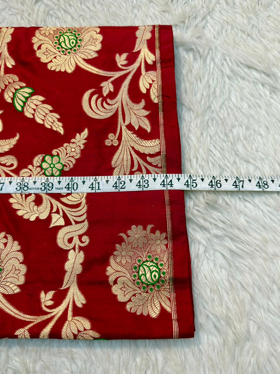 Pure Banarasi Brocade Red Colour Fabrics