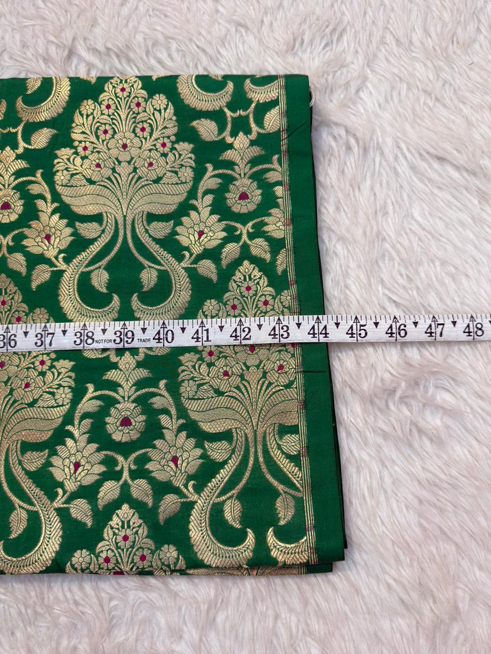 Pure Banarasi Brocade Green Colour Fabrics