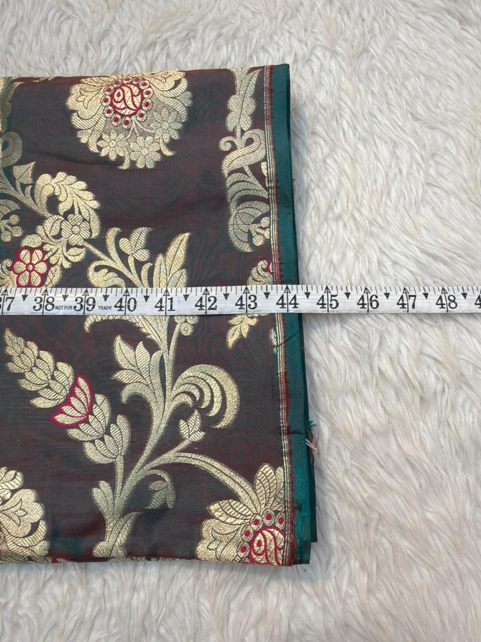 Pure Banarasi Brocade Muted Brown Colour Fabrics