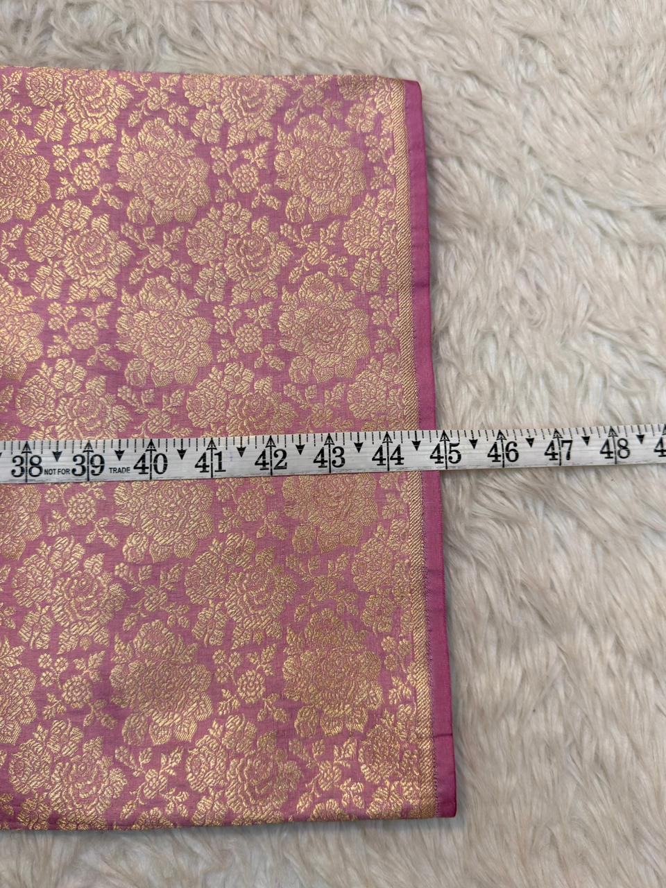 Pure Banarasi Brocade Pink Colour Fabrics