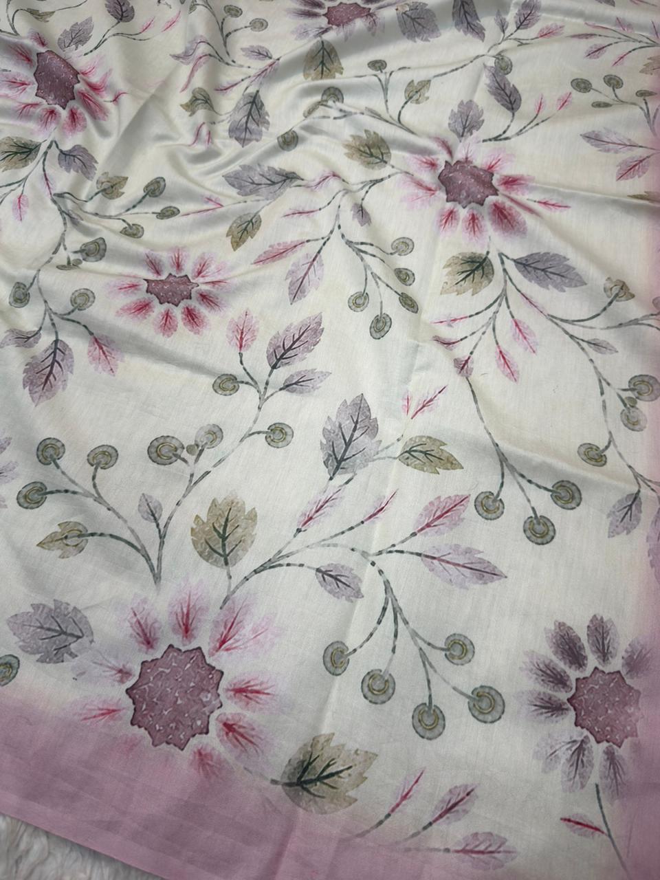 Cream Colour Pure Cotton Print Suit Set