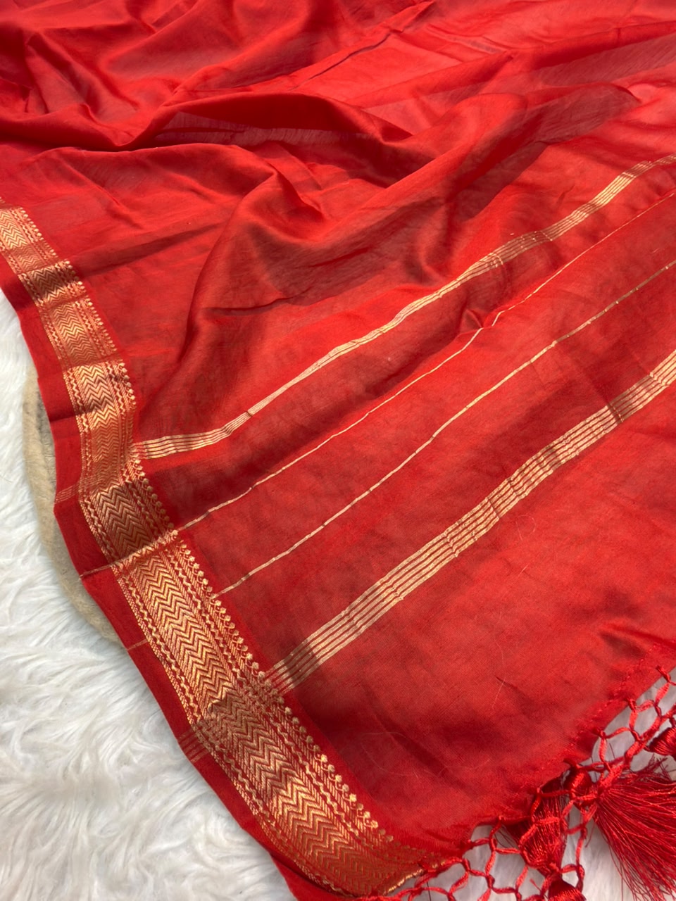 Red Colour Chanderi Silk Suit Set