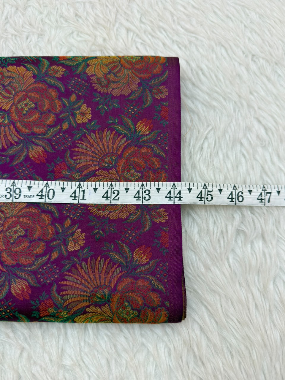 Purple Colour Pure Banarasi Reshmi Silk Jamawar Tanchoi Fabrics