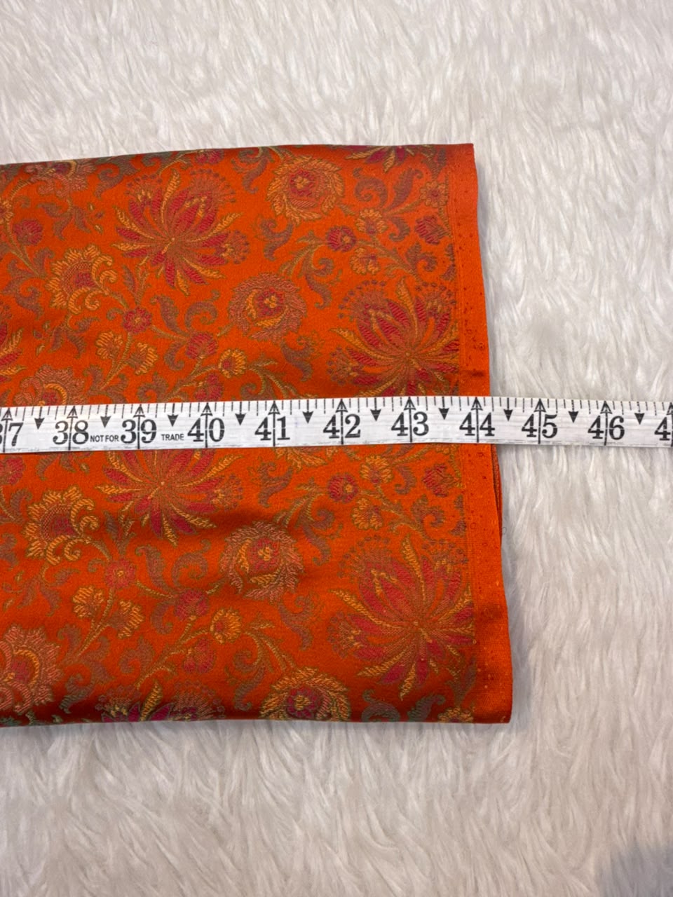 Orange Colour Pure Banarasi Reshmi Silk Jamawar Tanchoi Fabrics