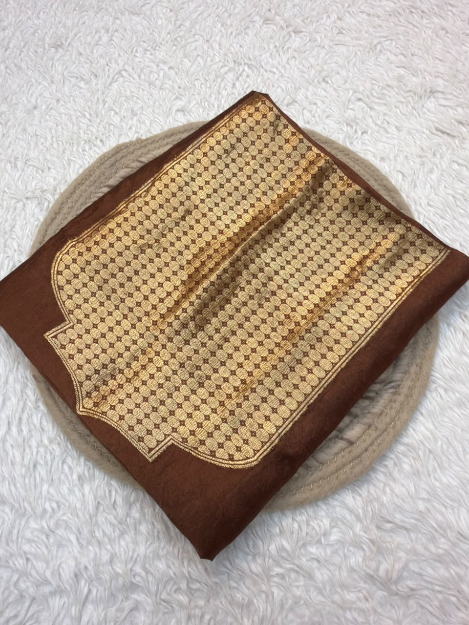 Handwoven Pure Katan Silk Chocolate Colour Cot Set