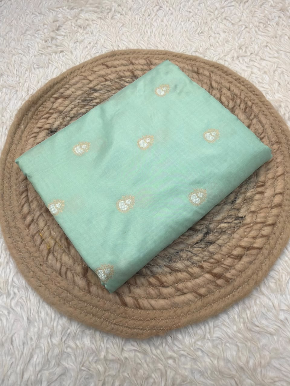Pure Katan Silk Ocean Green Colour Suit Set
