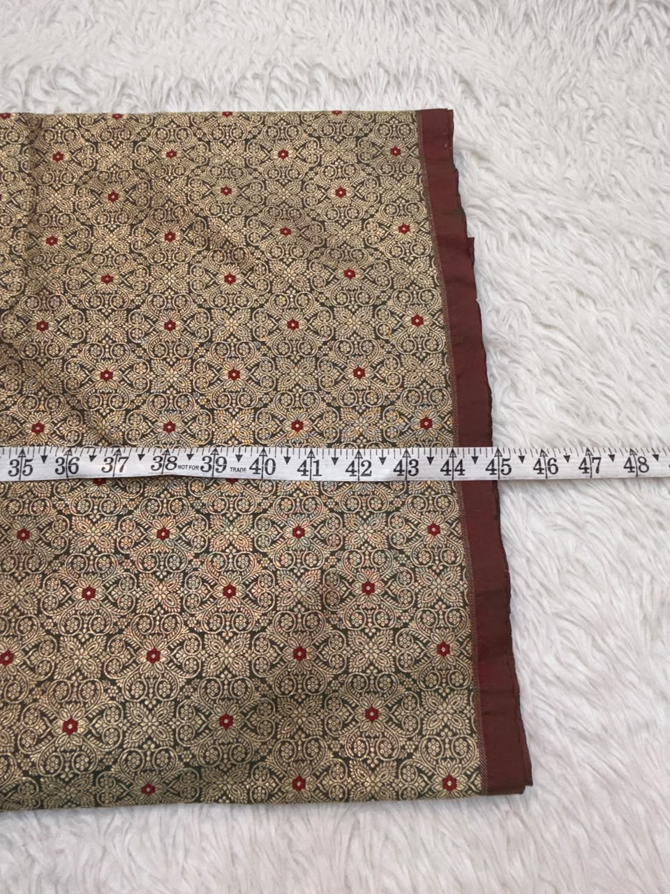 Chocolate Colour Pure Semi Banarasi Brocade Fabrics