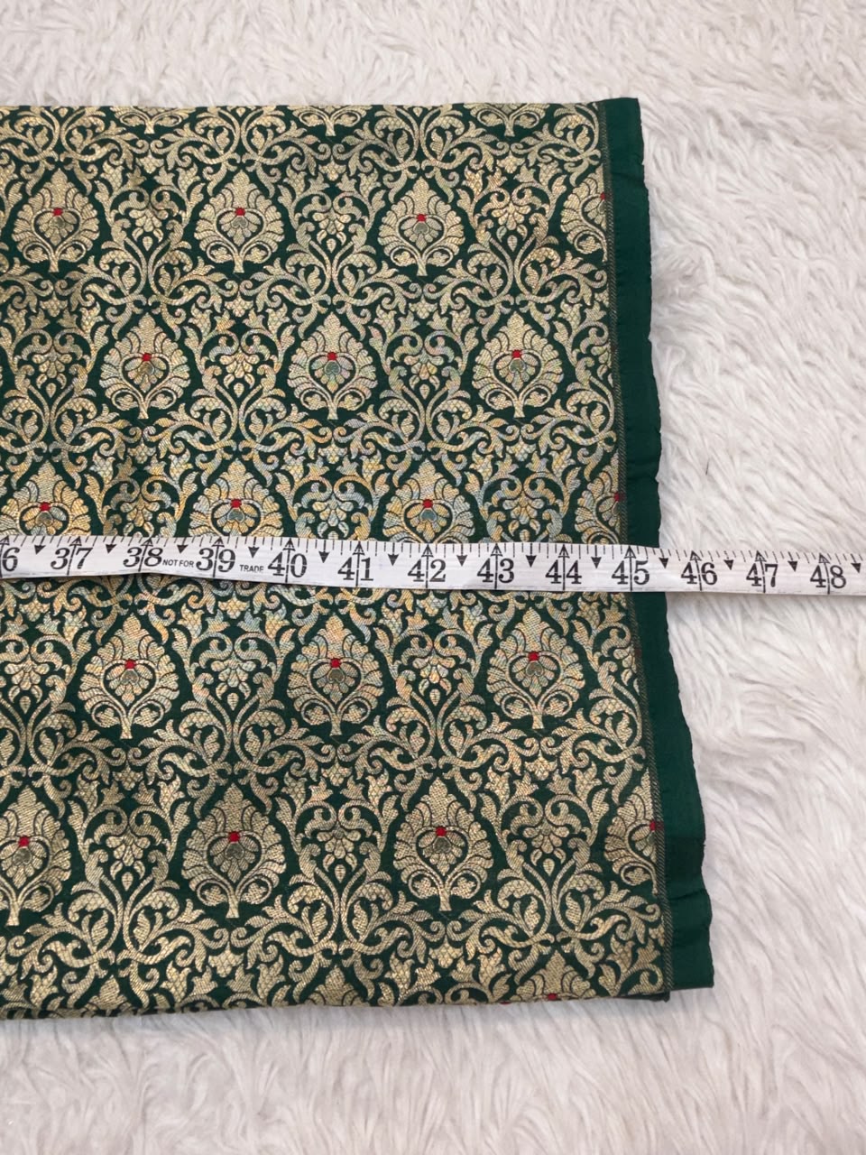 Green Colour Pure Semi Banarasi Brocade Fabrics