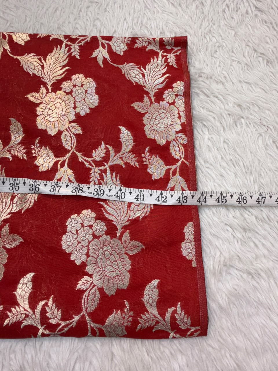 Red Colour Banarasi Blended Brocade Fabrics