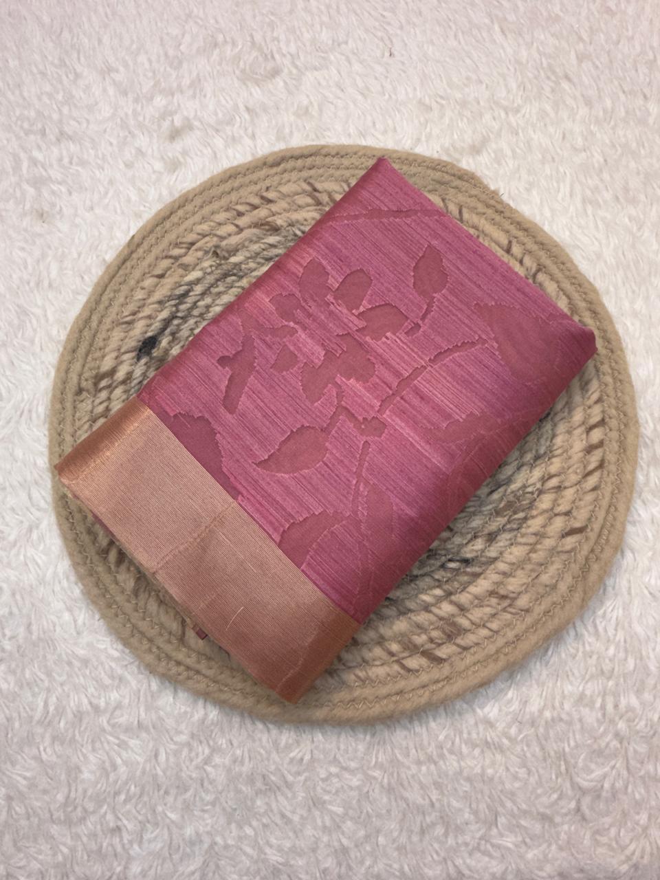 Pure Matka Silk Onion Pink Colour Suit Set