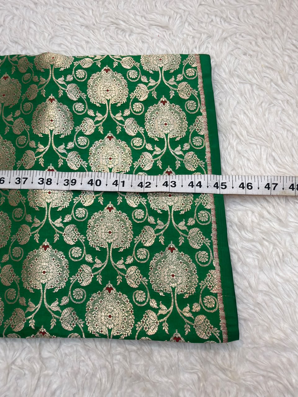Pure Banarasi Brocade Green Colour Fabrics