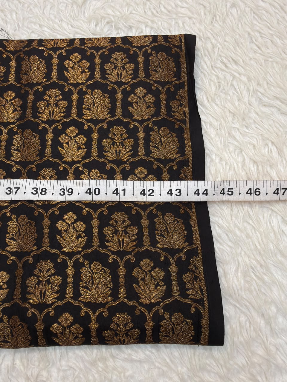 Pure Banarasi Brocade Black Colour fabrics