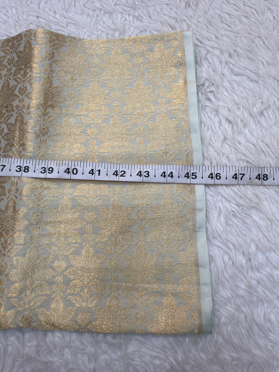 Pure Banarasi Brocade Ivory Colour Fabrics